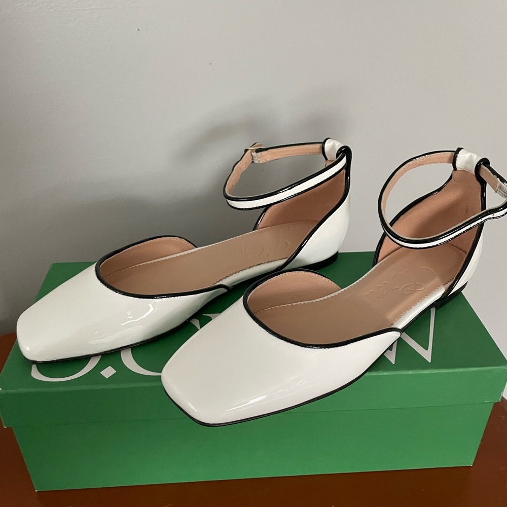J. Crew White Patent Leather Ballet Flats